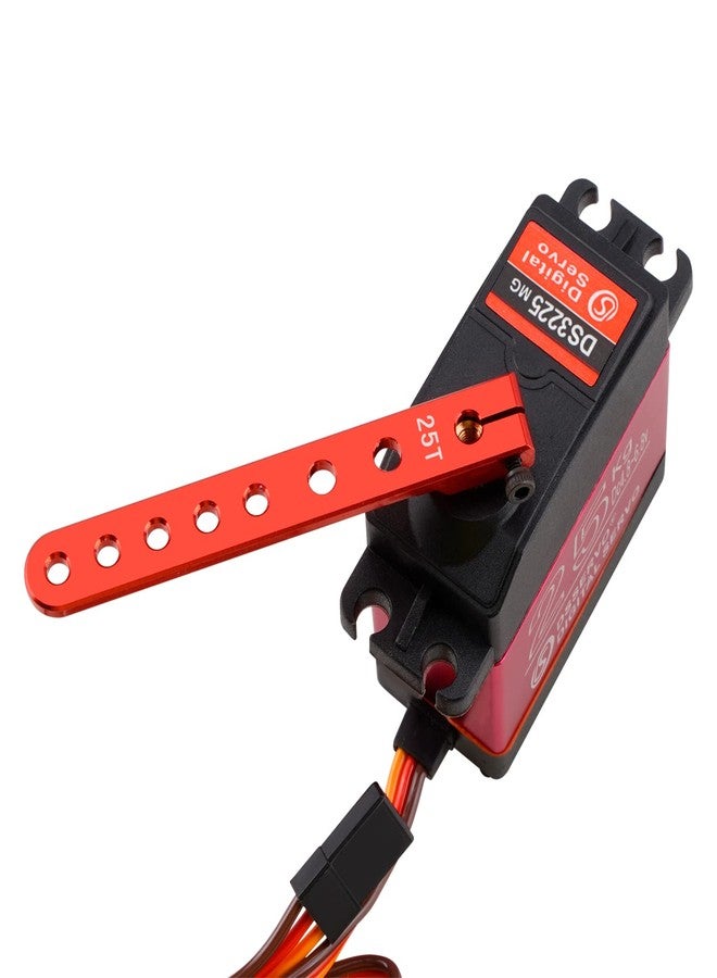 DJX 4PCS Aluminum 25T Servo Arm Horns for All 1:10 2WD/4WD ECX331007 RC Car (Red) - Image 5